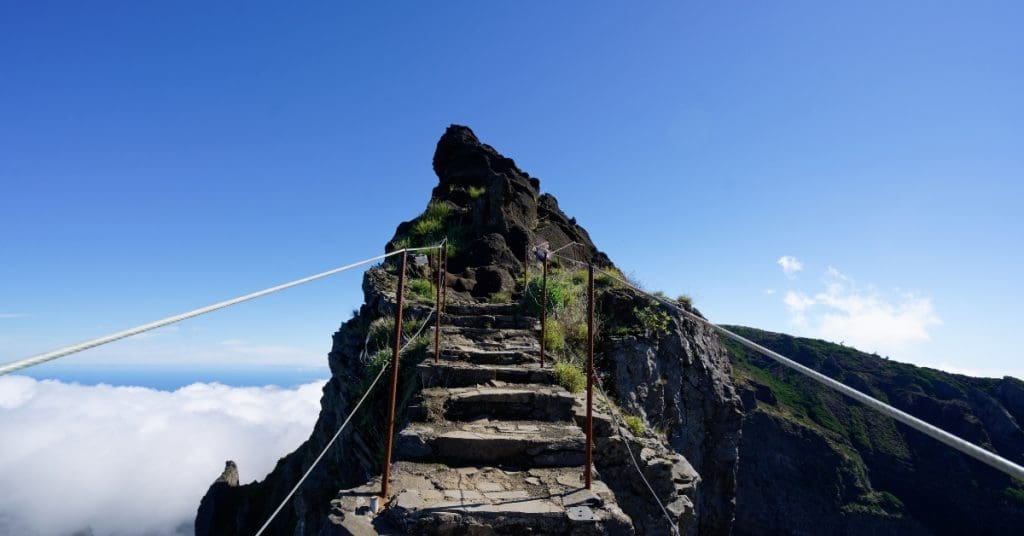 Rocky pathway towards the mountain